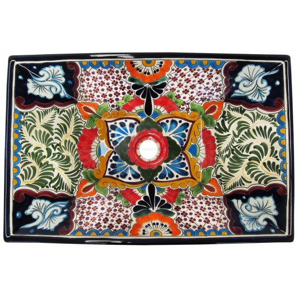 Mexican Talavera Vessel Rectangular Sink VSR03