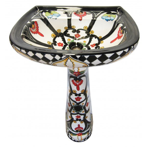 Mexican Talavera Pedestal Sink Gallardo