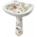 Mexican Talavera Pedestal Sink Pajaritos