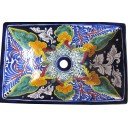 Mexican Talavera Vessel Rectangular Sink Puebla