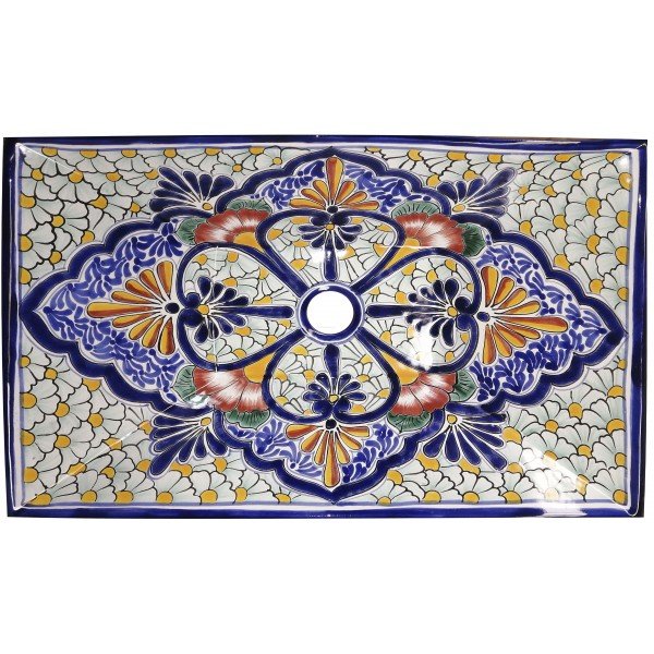 Mexican Talavera Vessel Rectangular Sink VSR12