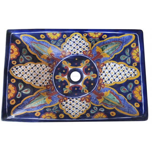 Mexican Talavera Vessel Rectangular Sink VSR15