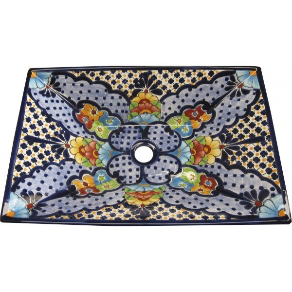 Mexican Talavera Vessel Rectangular Sink VSR16