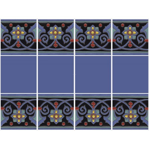 Ceramic High Relief Border Tile Navarres Negro