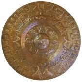 Copper Aztec Calendar Hammered 24 in  IN STOCK - ON SALE