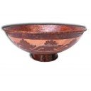 Hand Painted Copper Vessel Sink Round Antique