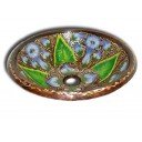 Hand Painted Copper Sink Round Enchanted Garden