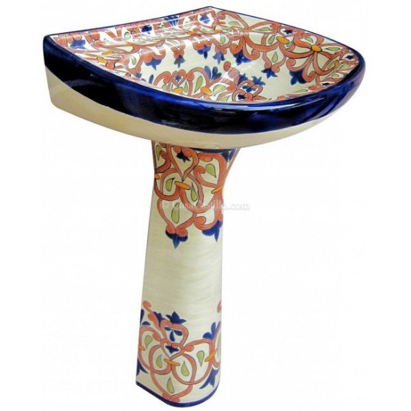 Mexican Talavera Pedestal San Lucas