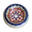 Mexican Talavera Round Vessel Sink Donut Flores Verdes