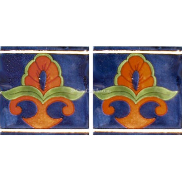 Mexican Talavera Border Tile Orquidia